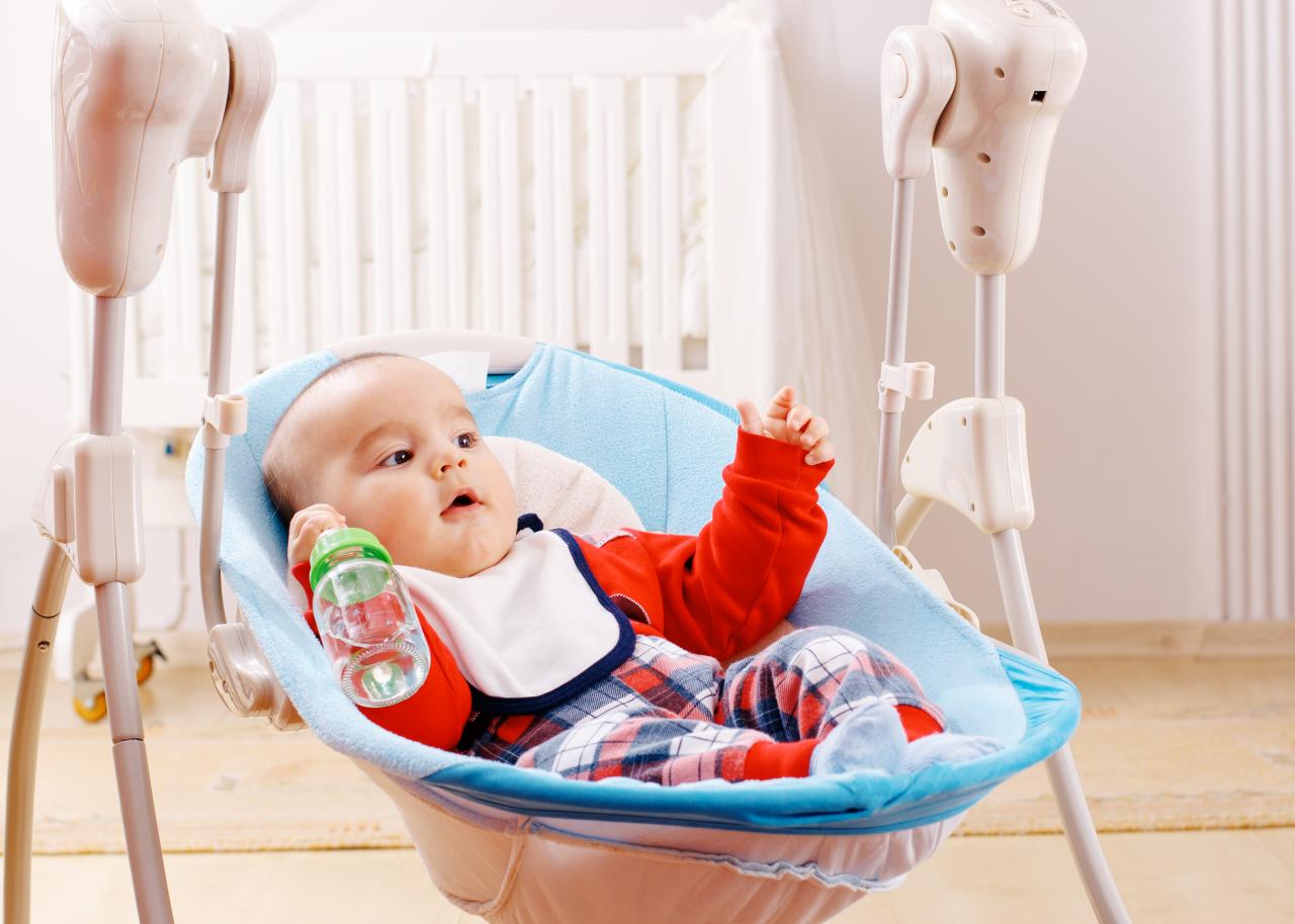 Baby swing that turns into outlet bouncer